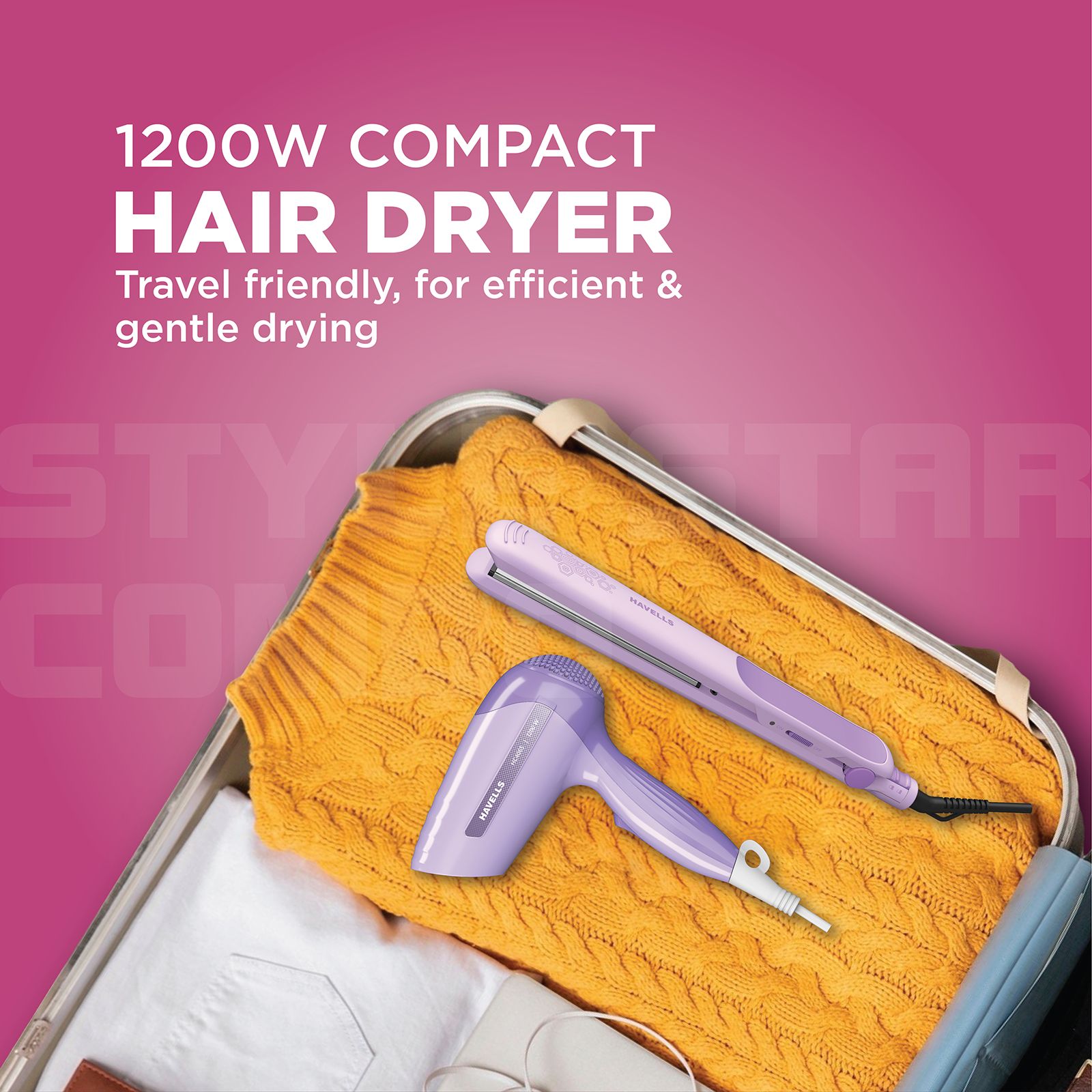 Havells HC4065 2-in-1 Hair Styler with Instant Heating Technology (Plate Lock System, Purple)_5