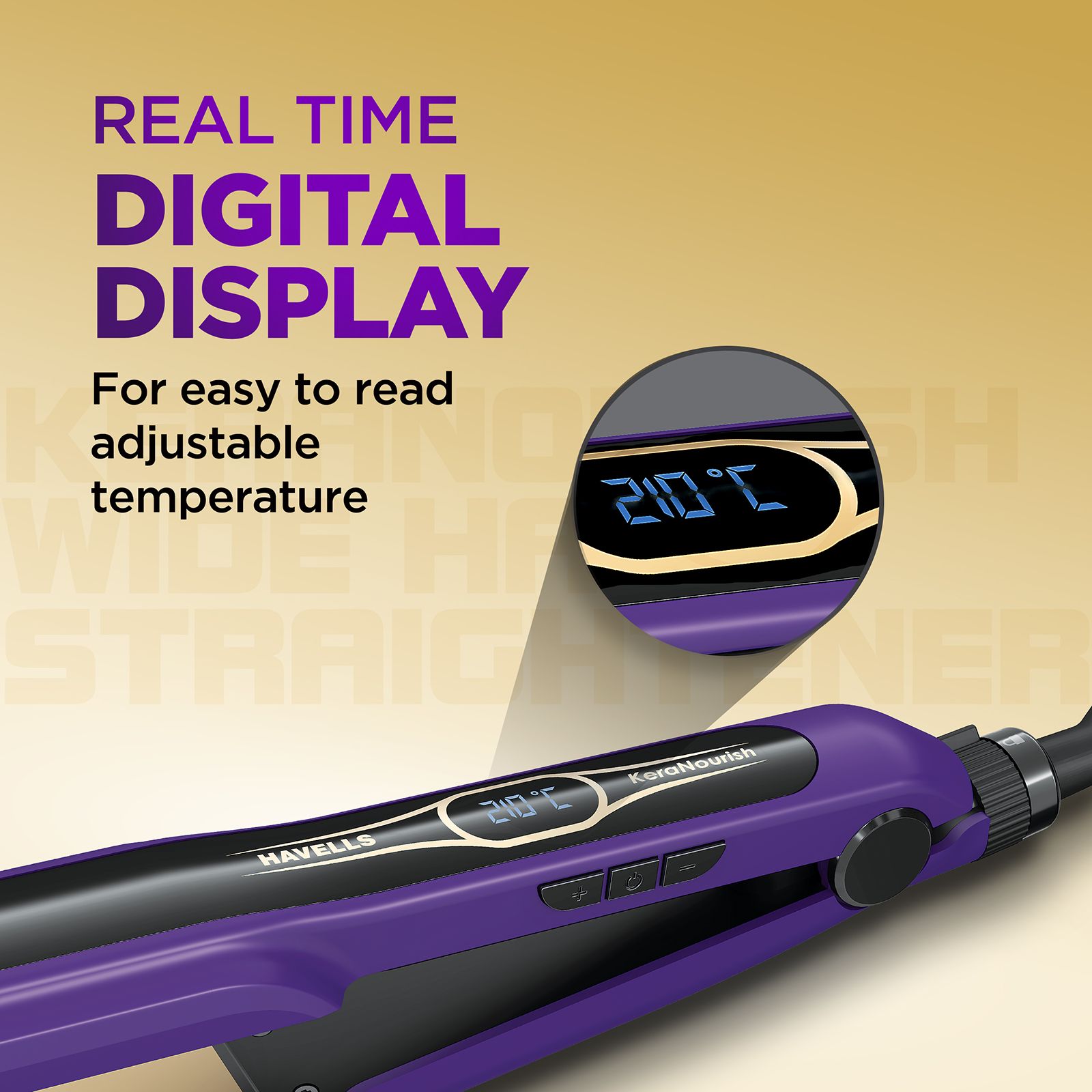 Havells HS4222 Hair Straightener with KeraNourish Technology (Wide Keratin Infused Ceramic Plates, Violet) Havells HS4222 Hair Straightener with KeraNourish Technology (Wide Keratin Infused Ceramic Plates, Violet)_8