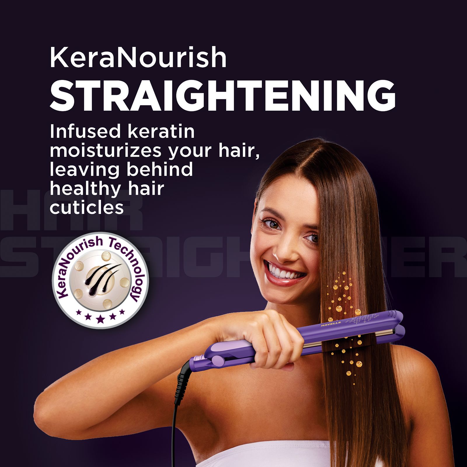 Havells HS4408 Hair Straightener with KeraNourish Technology (Keratin Infused Ceramic Plates, Purple) Havells HS4408 Hair Straightener with KeraNourish Technology (Keratin Infused Ceramic Plates, Purple)_15