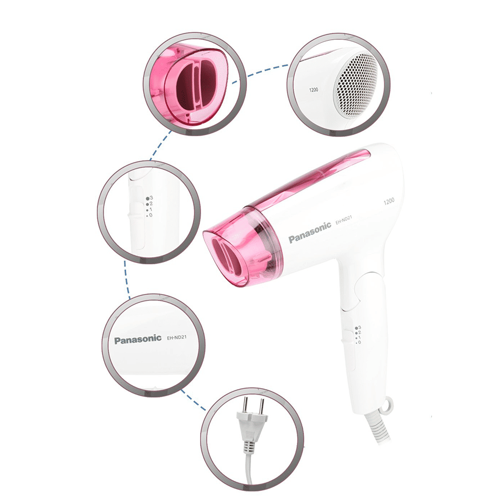 Panasonic Hair Dryer with 3 Heat Settings and Cool Shot (Foldable Handle, Pink) Panasonic Hair Dryer with 3 Heat Settings and Cool Shot (Foldable Handle, Pink)_9