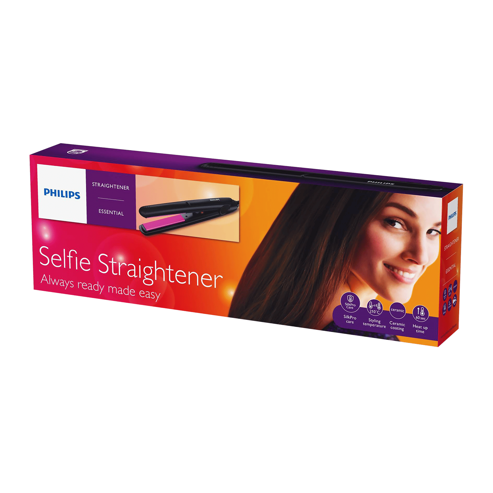 PHILIPS Selfie HP8302/06 Hair Straightener with 360 Degree Swivel Cord (Ceramic Plates, Black)_4