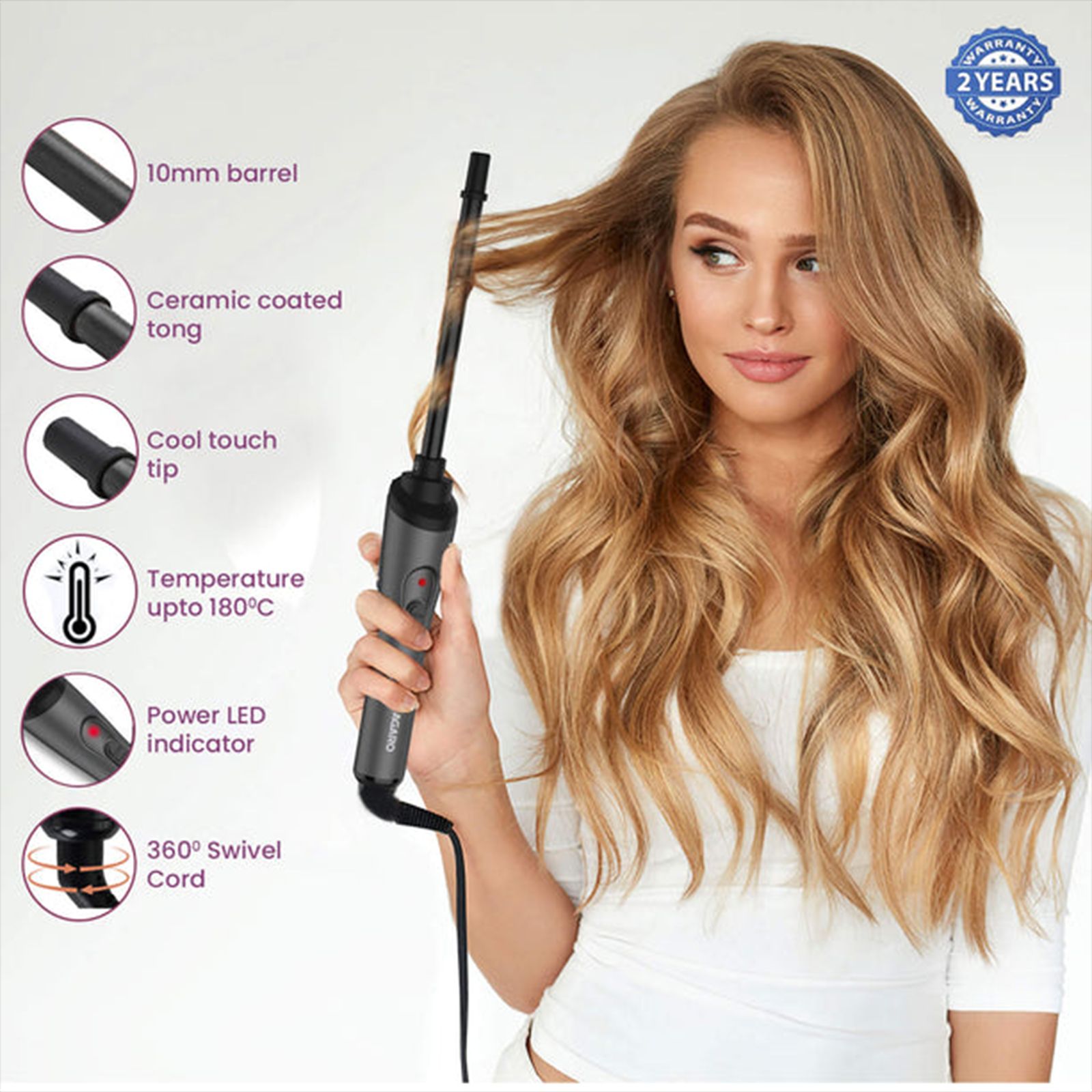 AGARO HC8001 Hair Styler with Ceramic Coated Plates (Cool Touch Tip, Black) AGARO HC8001 Hair Styler with Ceramic Coated Plates (Cool Touch Tip, Black)_10