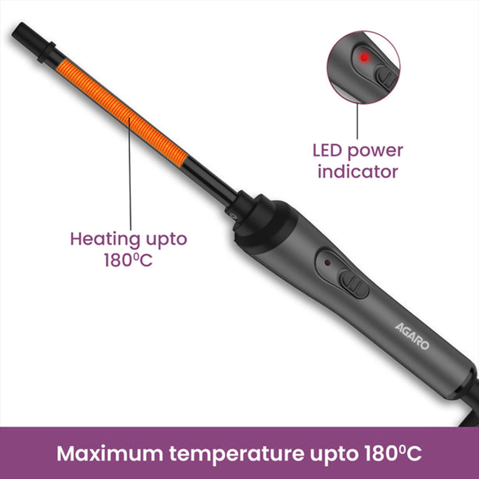 AGARO HC8001 Hair Styler with Ceramic Coated Plates (Cool Touch Tip, Black) AGARO HC8001 Hair Styler with Ceramic Coated Plates (Cool Touch Tip, Black)_12