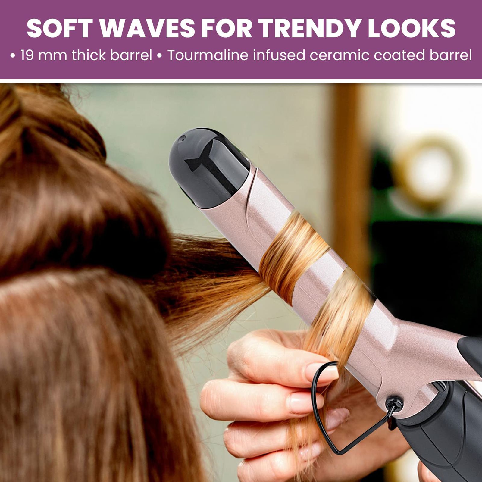 AGARO HC7001 Hair Styler with Tourmaline Infused Ceramic Plates (Cool Touch Tip, Black & Rose Gold) AGARO HC7001 Hair Styler with Tourmaline Infused Ceramic Plates (Cool Touch Tip, Black & Rose Gold)_6