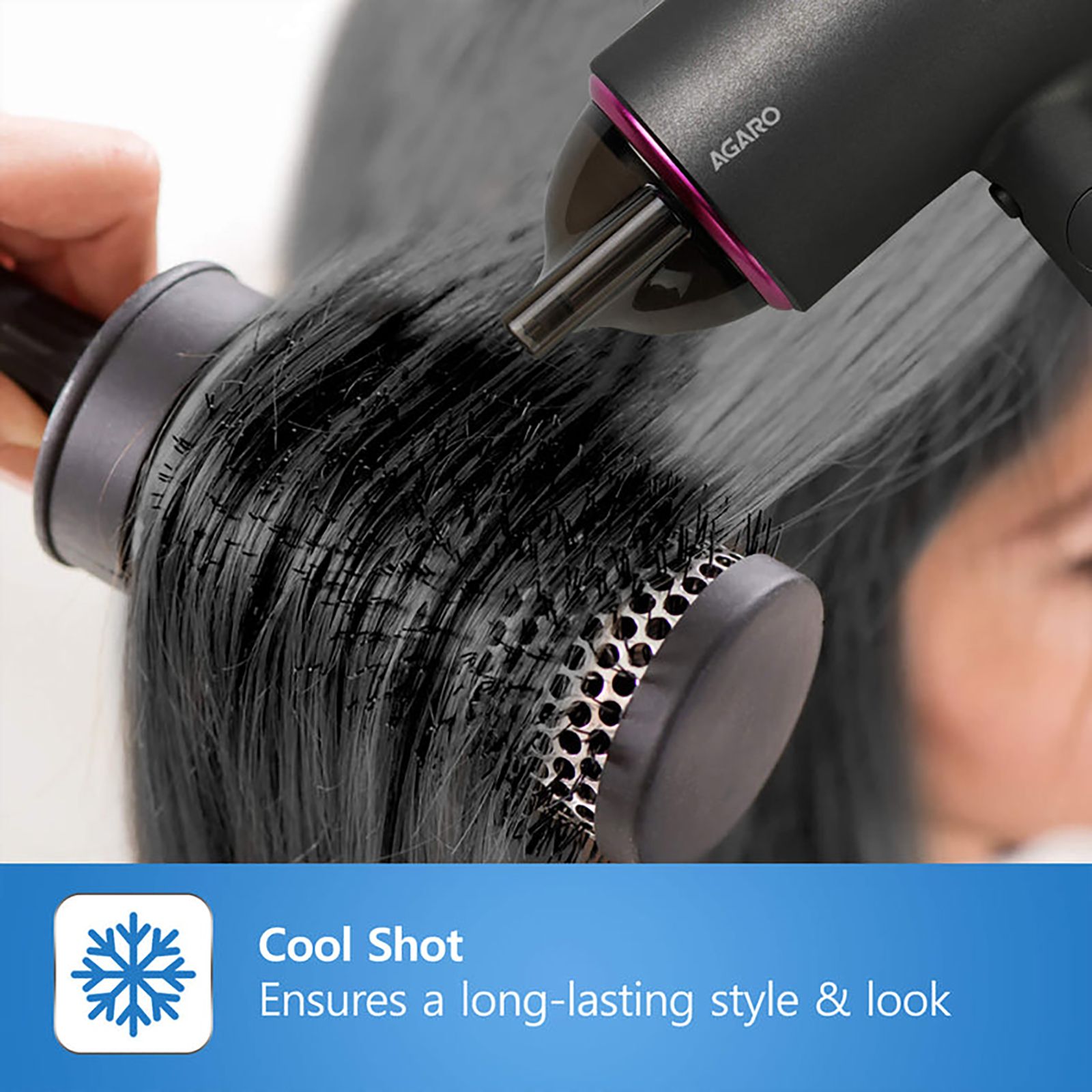 AGARO HD1214 Hair Dryer with 3 Heat Settings & Cool Shot (Overheat Protection, Black)_8