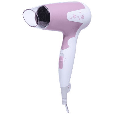 Croma 1200 W Hair Dryer with 2 Heat Settings & Cool Blow (Overload Protection, Pink & White)