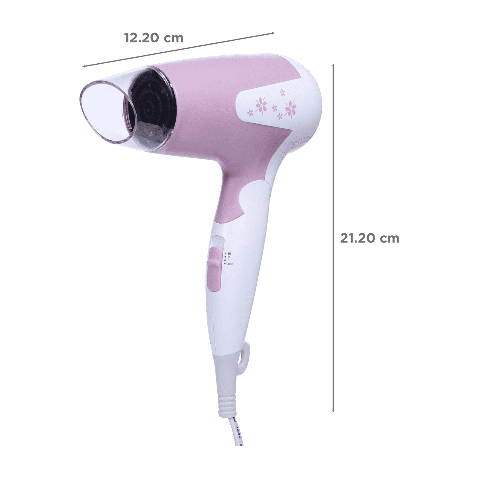 Croma 1200 W Hair Dryer with 2 Heat Settings & Cool Blow (Overload Protection, Pink & White) Croma 1200 W Hair Dryer with 2 Heat Settings & Cool Blow (Overload Protection, Pink & White)_2