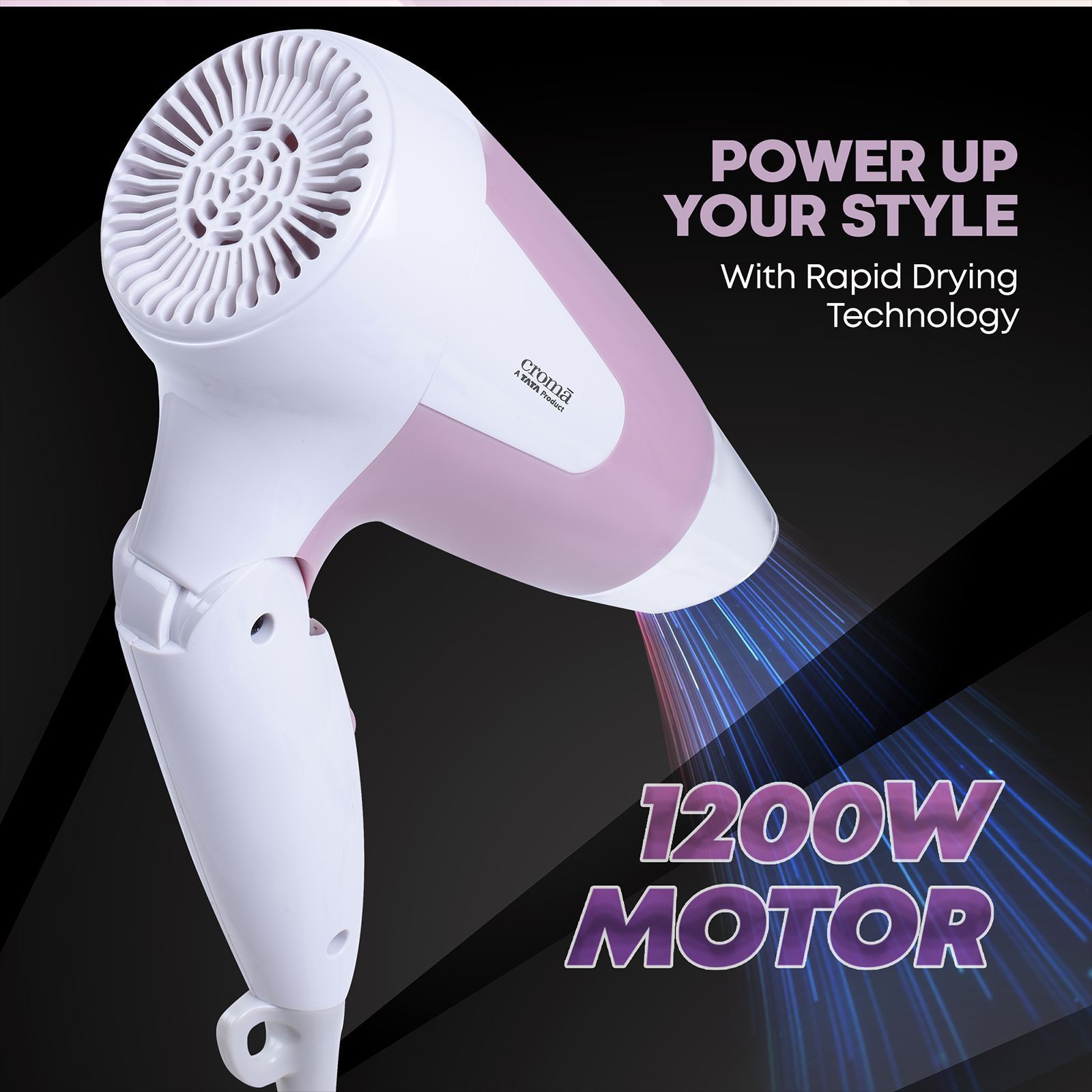 Croma 1200 W Hair Dryer with 2 Heat Settings & Cool Blow (Overload Protection, Pink & White) Croma 1200 W Hair Dryer with 2 Heat Settings & Cool Blow (Overload Protection, Pink & White)_7