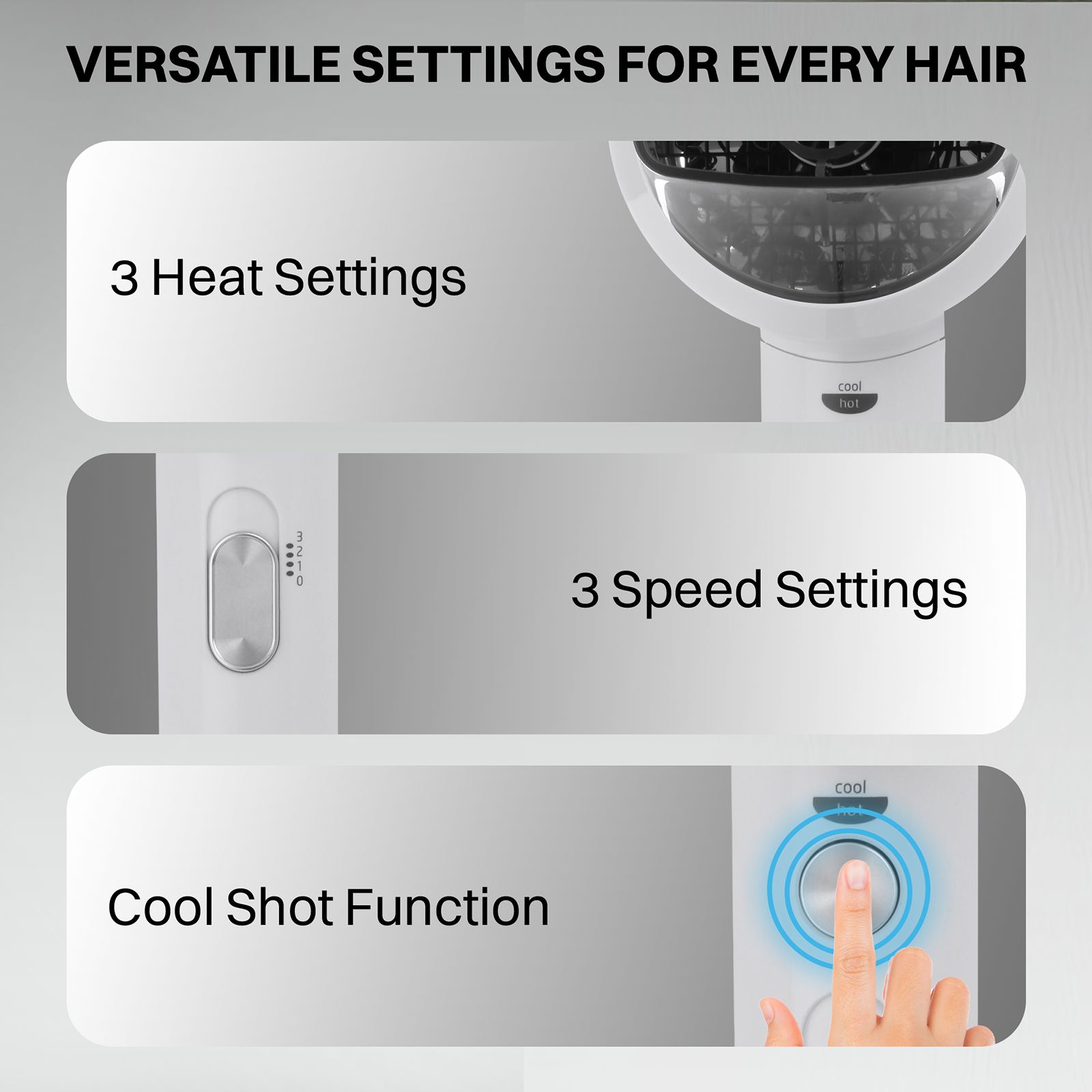 Croma 1800W Hair Dryer with 2 Heat Settings & Cool Shot (Overheat Protection, White) Croma 1800W Hair Dryer with 2 Heat Settings & Cool Shot (Overheat Protection, White)_7