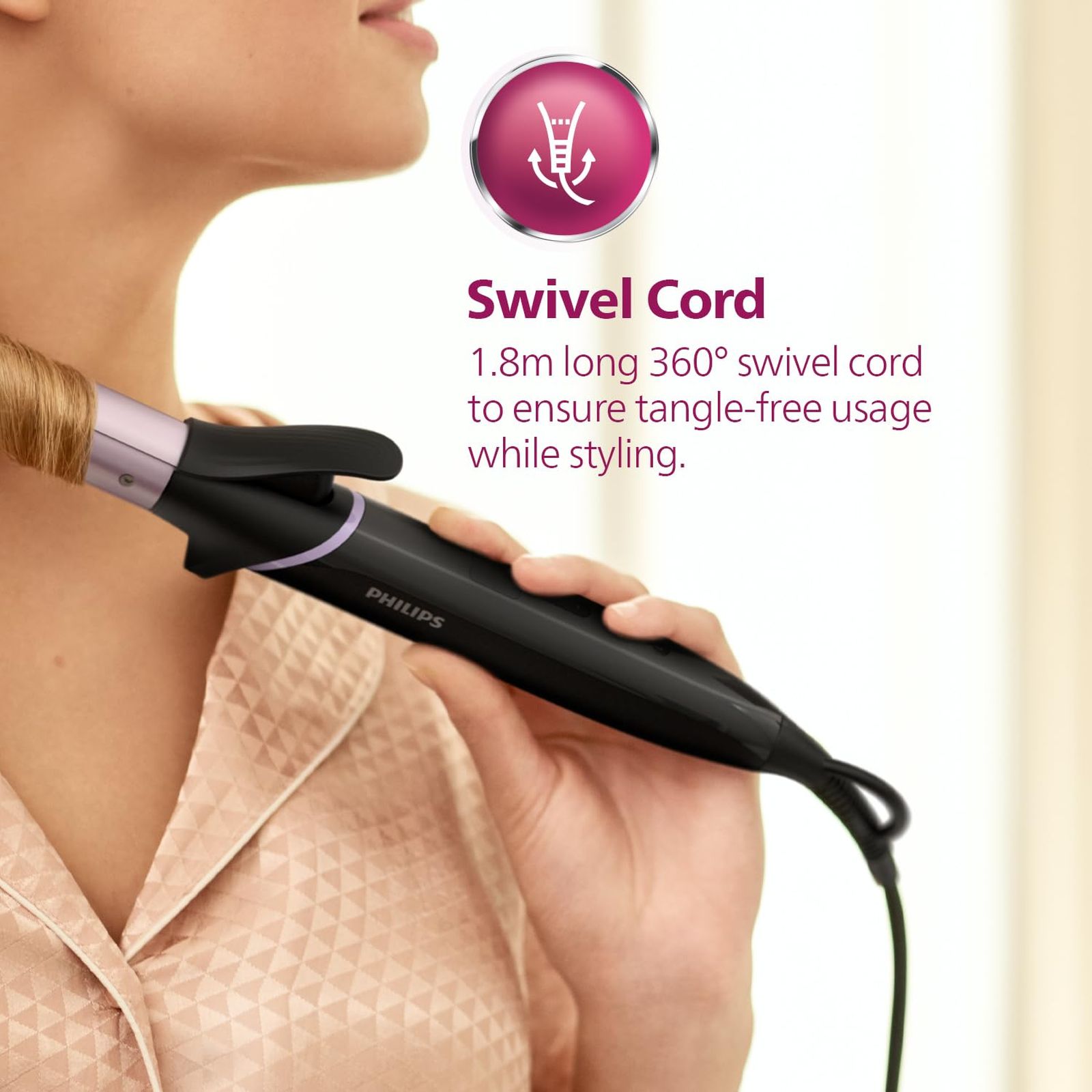 PHILIPS BHB864/00 Hair Curler with 8 Temperature Settings (Ceramic Tourmaline Plate, Black)_3