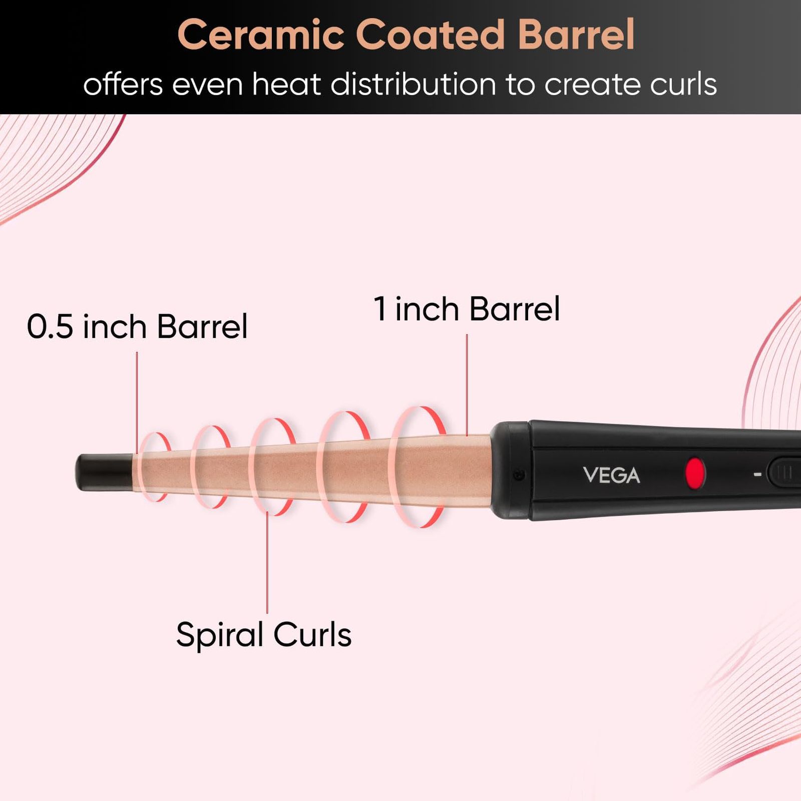 VEGA VHCH-05 Hair Curler with 360 Degree Swivel Cord (Ceramic Coated Plates, Black) VEGA VHCH-05 Hair Curler with 360 Degree Swivel Cord (Ceramic Coated Plates, Black)_3