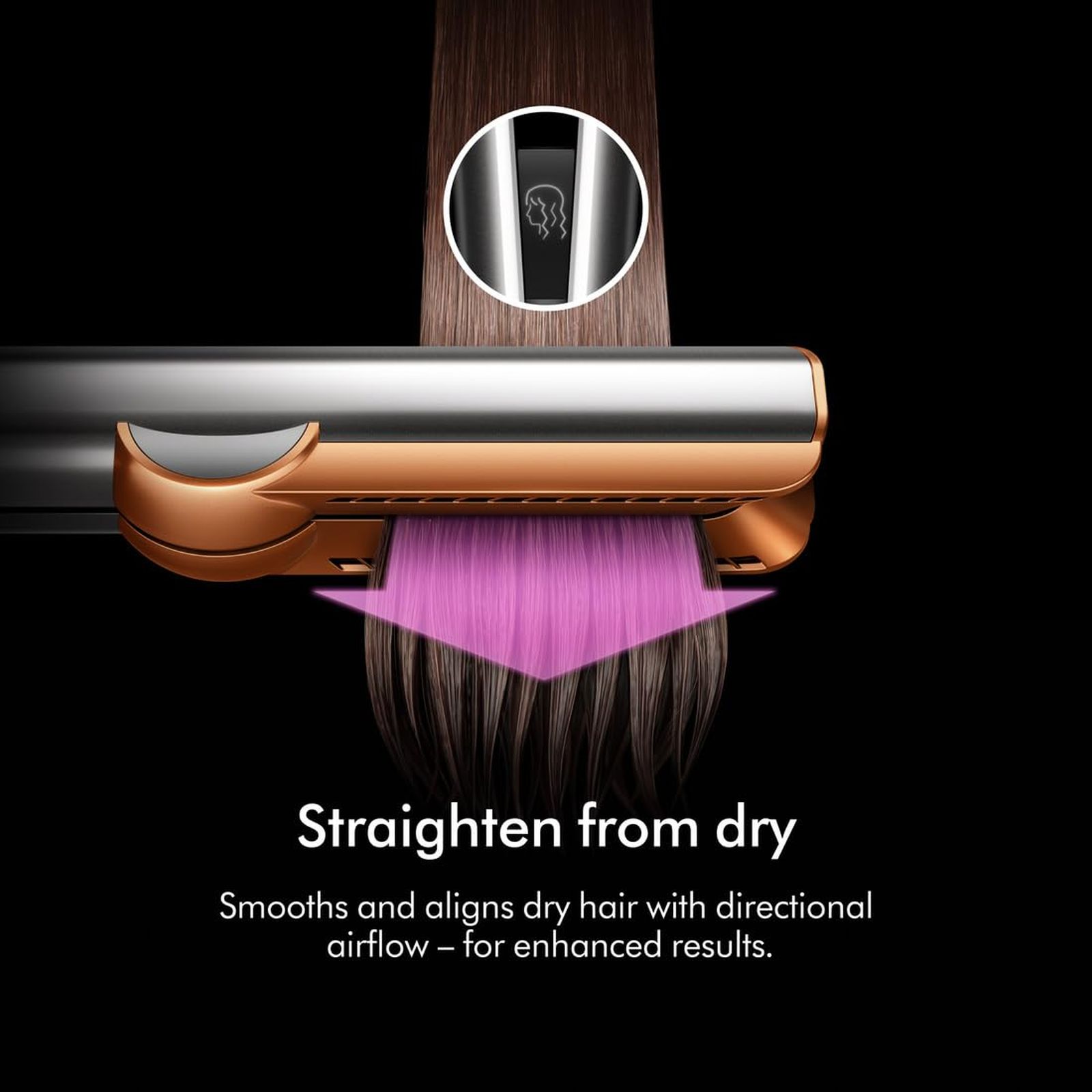 dyson Airstrait Hair Straightener with Wet & Dry Modes (Red Velvet and Gold)_5