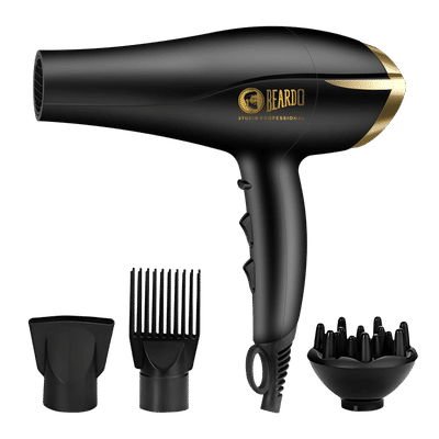 BEARDO Studio Professional Tornado Hair Dryer with 3 Heat Settings & Cool Shot (EHD+ Technology, Black)