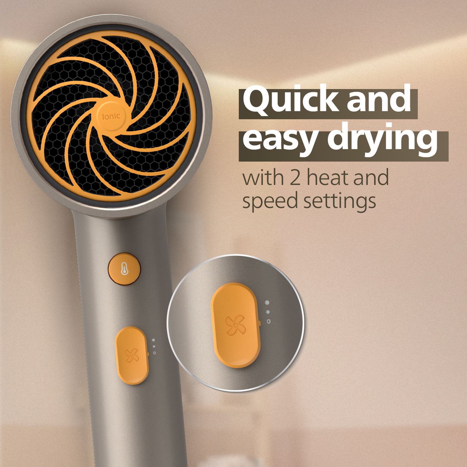 PHILIPS BHD 3000 Series Hair Dryer with 2 Heat Settings (Ionic Technology, Metalic) PHILIPS BHD 3000 Series Hair Dryer with 2 Heat Settings (Ionic Technology, Metalic)_9