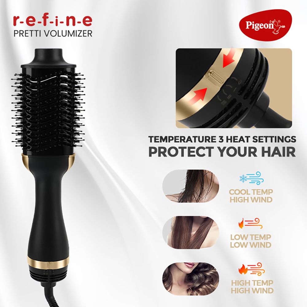 PIGEON Pretti Volumizer Hair Dryer with 3 Heat Settings (Unique Airflow Vents, Black) PIGEON Pretti Volumizer Hair Dryer with 3 Heat Settings (Unique Airflow Vents, Black)_9