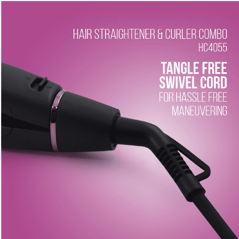 HAVELLS HC4055 2-in-1 Hair Straightener & Curler with Plate Lock Function (Floating Ceramic Coated Plates, Black & Chrome)_6