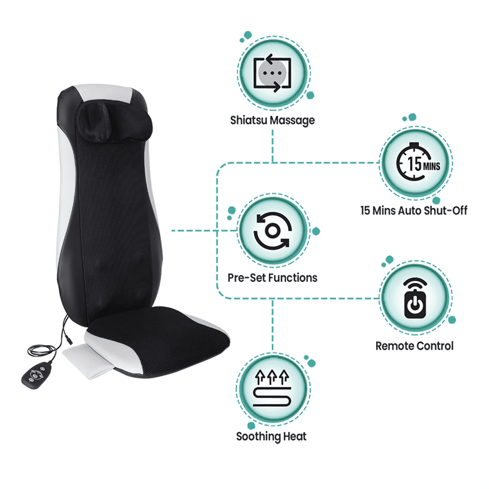 Croma Back & Neck Massager (Heat Function, Black) Croma Back & Neck Massager (Heat Function, Black)_7