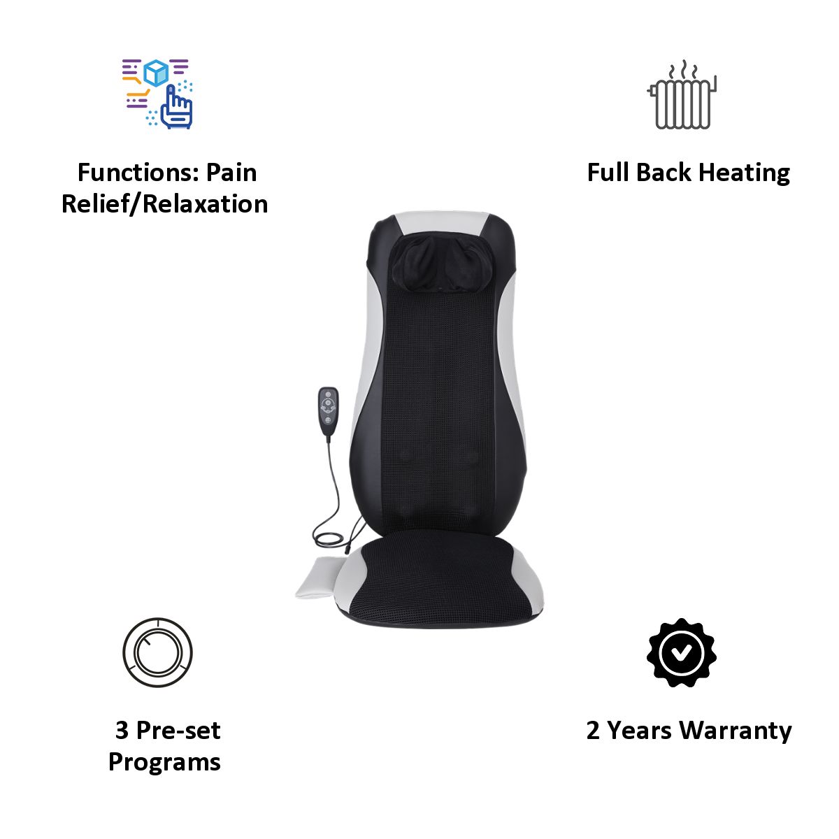 Croma Back & Neck Massager (Heat Function, Black) Croma Back & Neck Massager (Heat Function, Black)_8