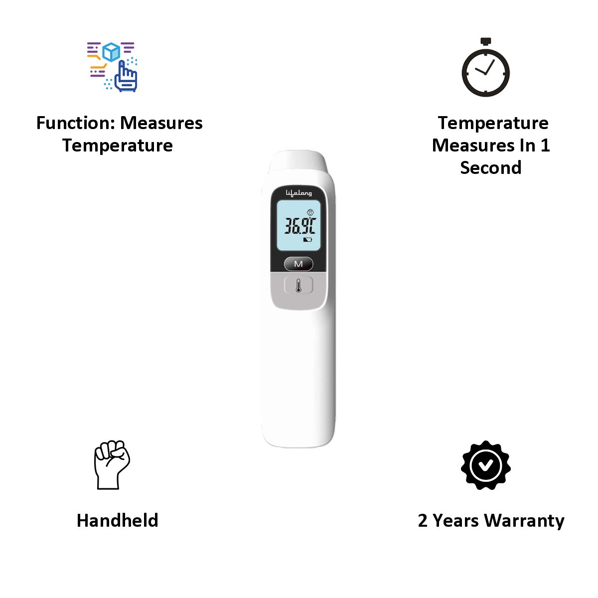 Lifelong Infrared Non Contact IR Thermometer (JA-11A, White)_4