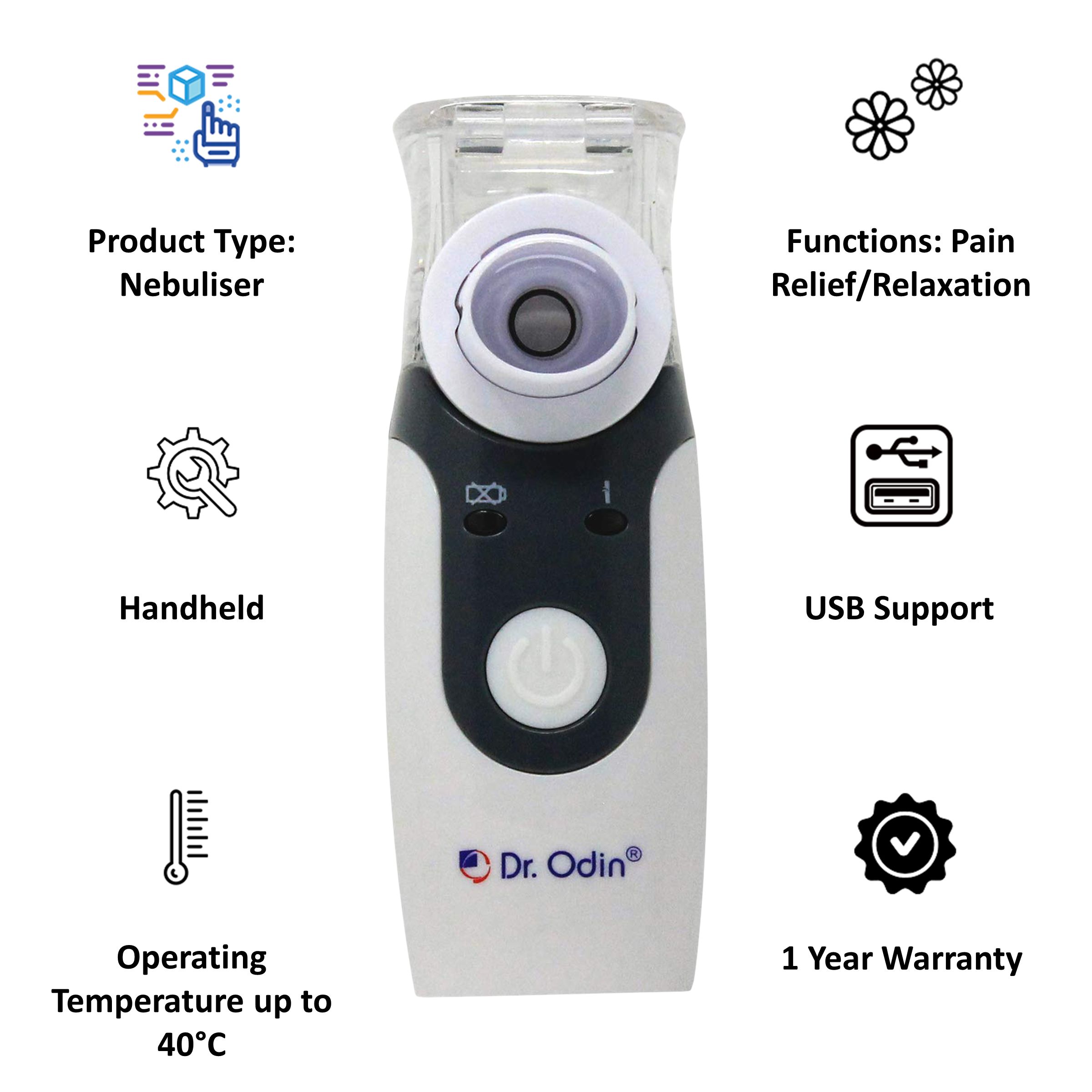 Dr. Odin Nebuliser (Rechargeable Battery, PN-100, White)_3