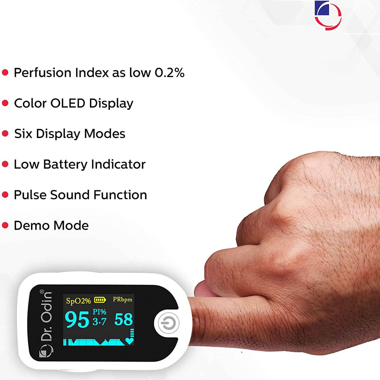 Dr. Odin OLED Pulse Monitor/Oximeter (Alarm Function, FS20E, White) Dr. Odin OLED Pulse Monitor/Oximeter (Alarm Function, FS20E, White)_4