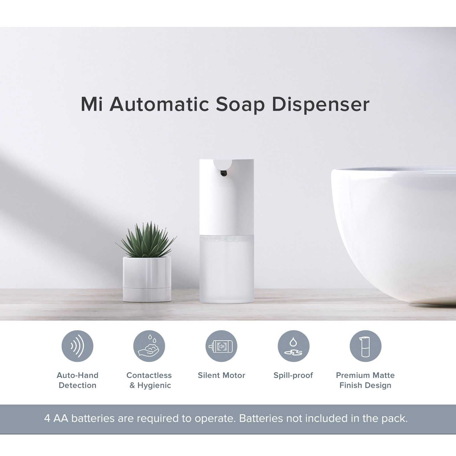 Mi Automatic Soap Dispenser (Auto-Hand Detection, BHR4133IN, White) Mi Automatic Soap Dispenser (Auto-Hand Detection, BHR4133IN, White)_4