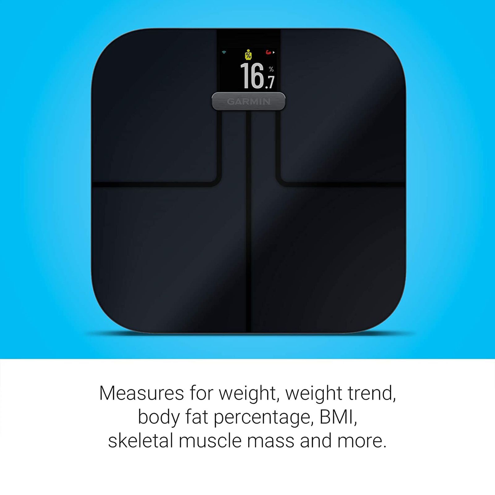 GARMIN Index S2 Smart Weight Scale (Battery Powered, Wi-fi Connectivity, 010-02294-20, Black) GARMIN Index S2 Smart Weight Scale (Battery Powered, Wi-fi Connectivity, 010-02294-20, Black)_2