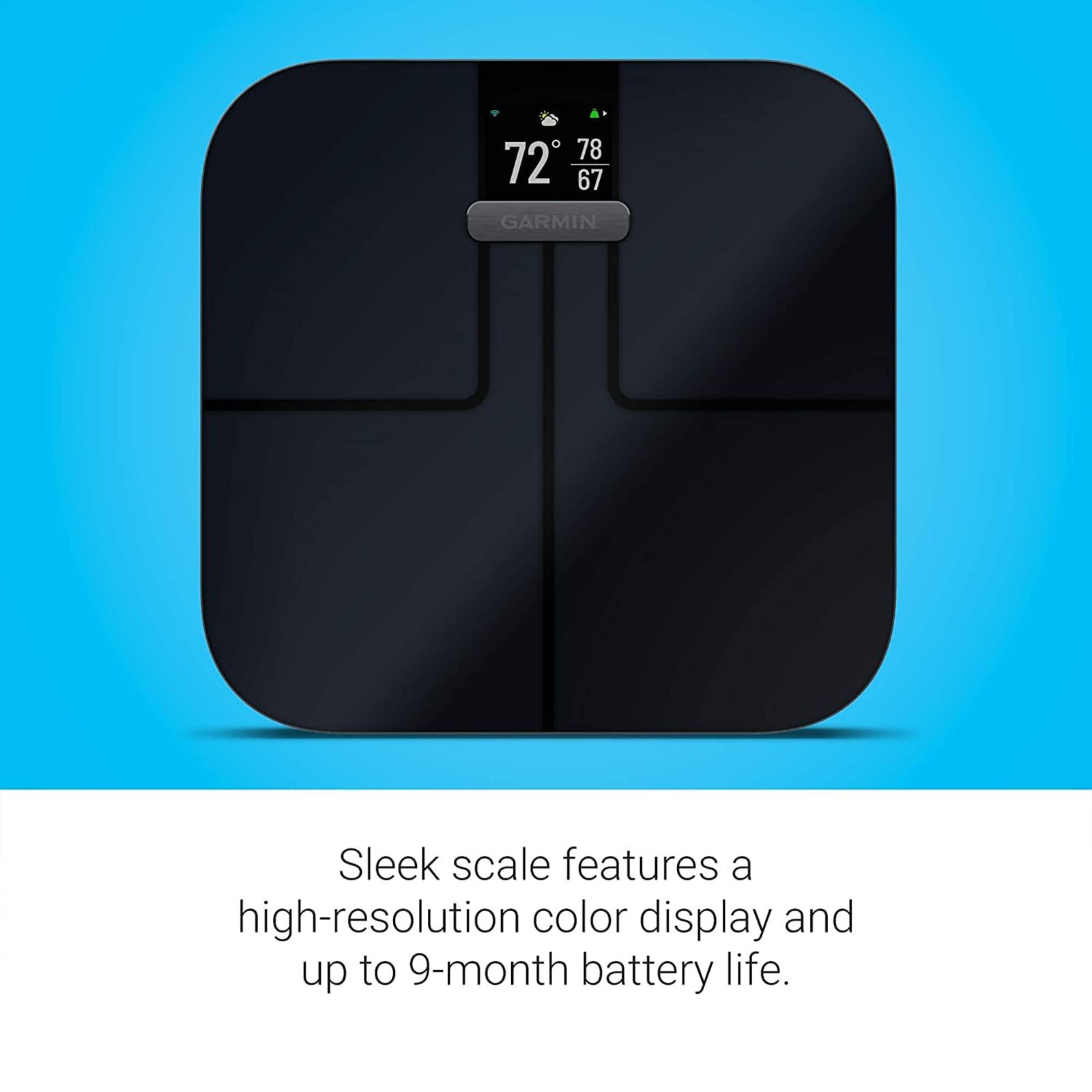 GARMIN Index S2 Smart Weight Scale (Battery Powered, Wi-fi Connectivity, 010-02294-20, Black) GARMIN Index S2 Smart Weight Scale (Battery Powered, Wi-fi Connectivity, 010-02294-20, Black)_4