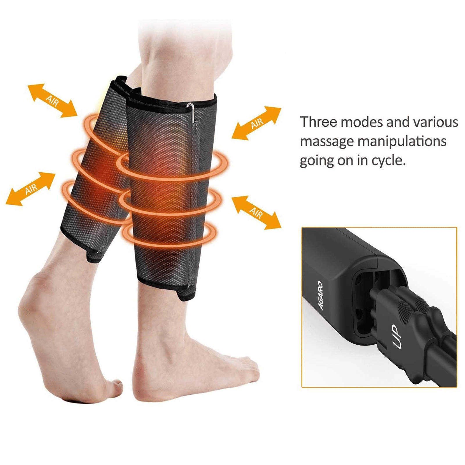 AGARO Smart Air Compression Leg Massager (3 Modes, Fabric, Black) AGARO Smart Air Compression Leg Massager (3 Modes, Fabric, Black)_4