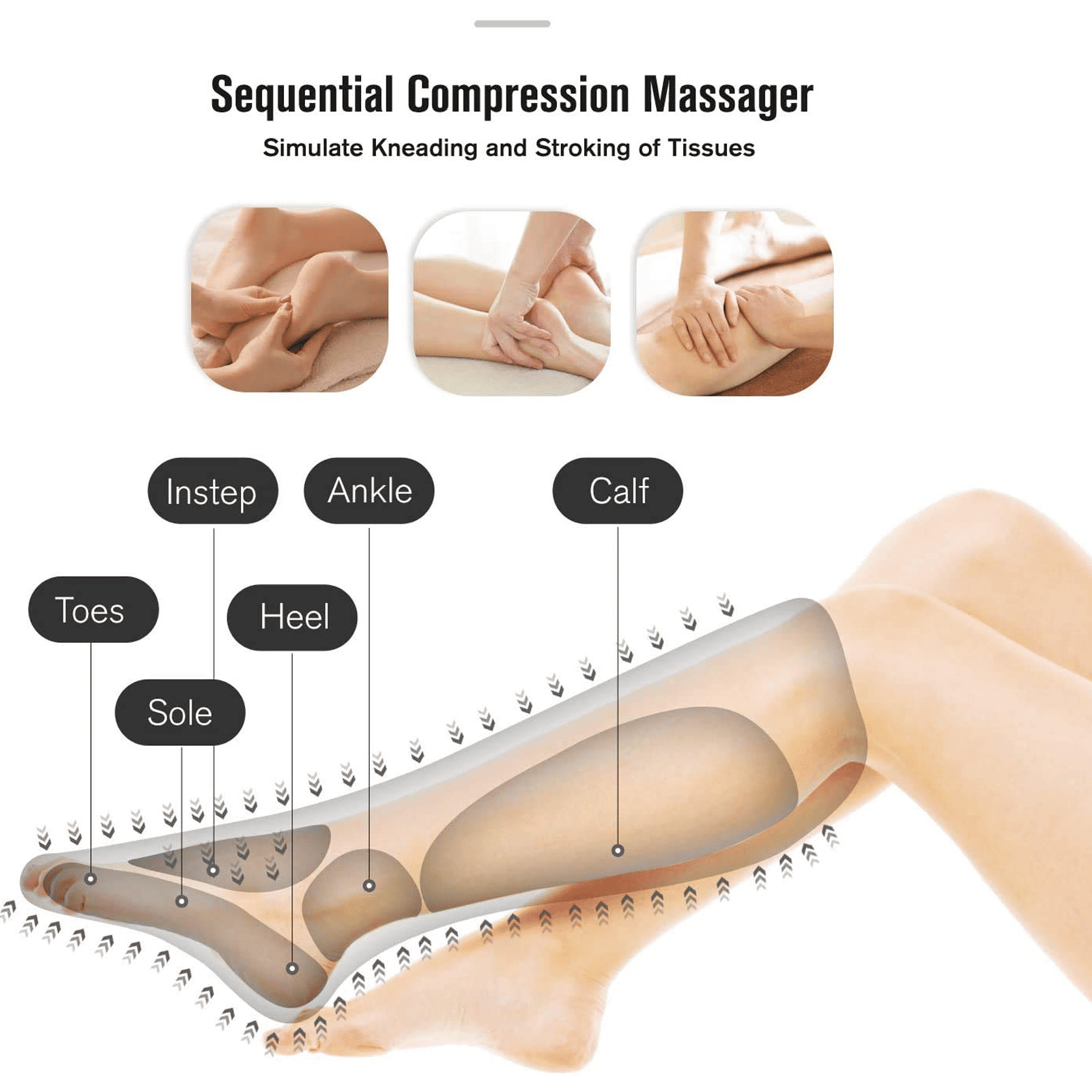 AGARO Comfy Air Compression Leg Massager (3 Massage Modes, 33510, Black) AGARO Comfy Air Compression Leg Massager (3 Massage Modes, 33510, Black)_6