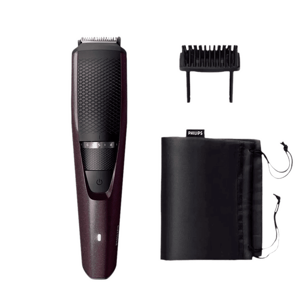 PHILIPS 3000 Series Rechargeable Cordless Wet & Dry Trimmer for Beard & Moustache with 20 Length Settings for Men (60min Runtime, LED Charge Indicator, Wine) PHILIPS 3000 Series Rechargeable Cordless Wet & Dry Trimmer for Beard & Moustache with 20 Length Settings for Men (60min Runtime, LED Charge Indicator, Wine)_1