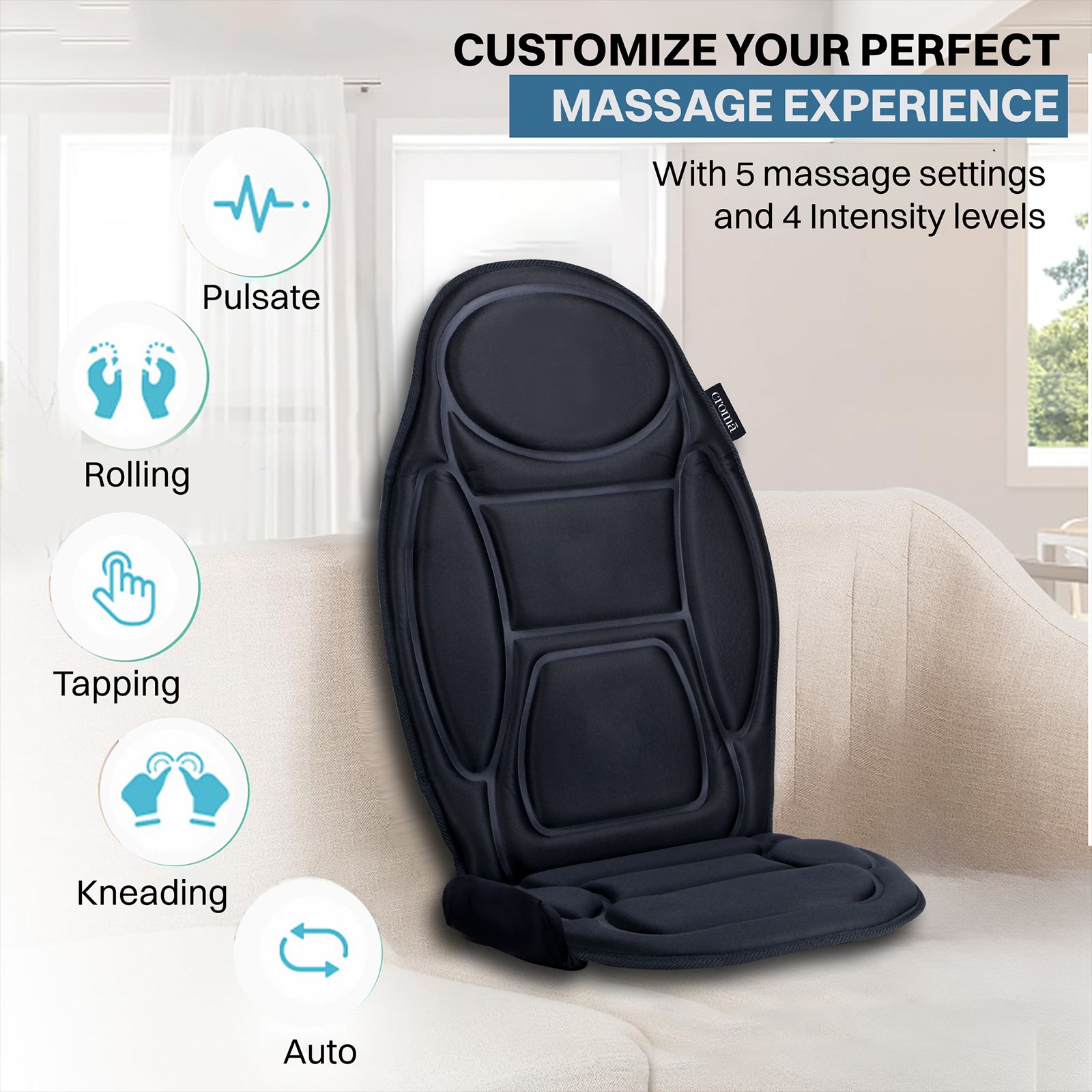 Croma Back Massager Seat (Isolation Massage, Black)_12