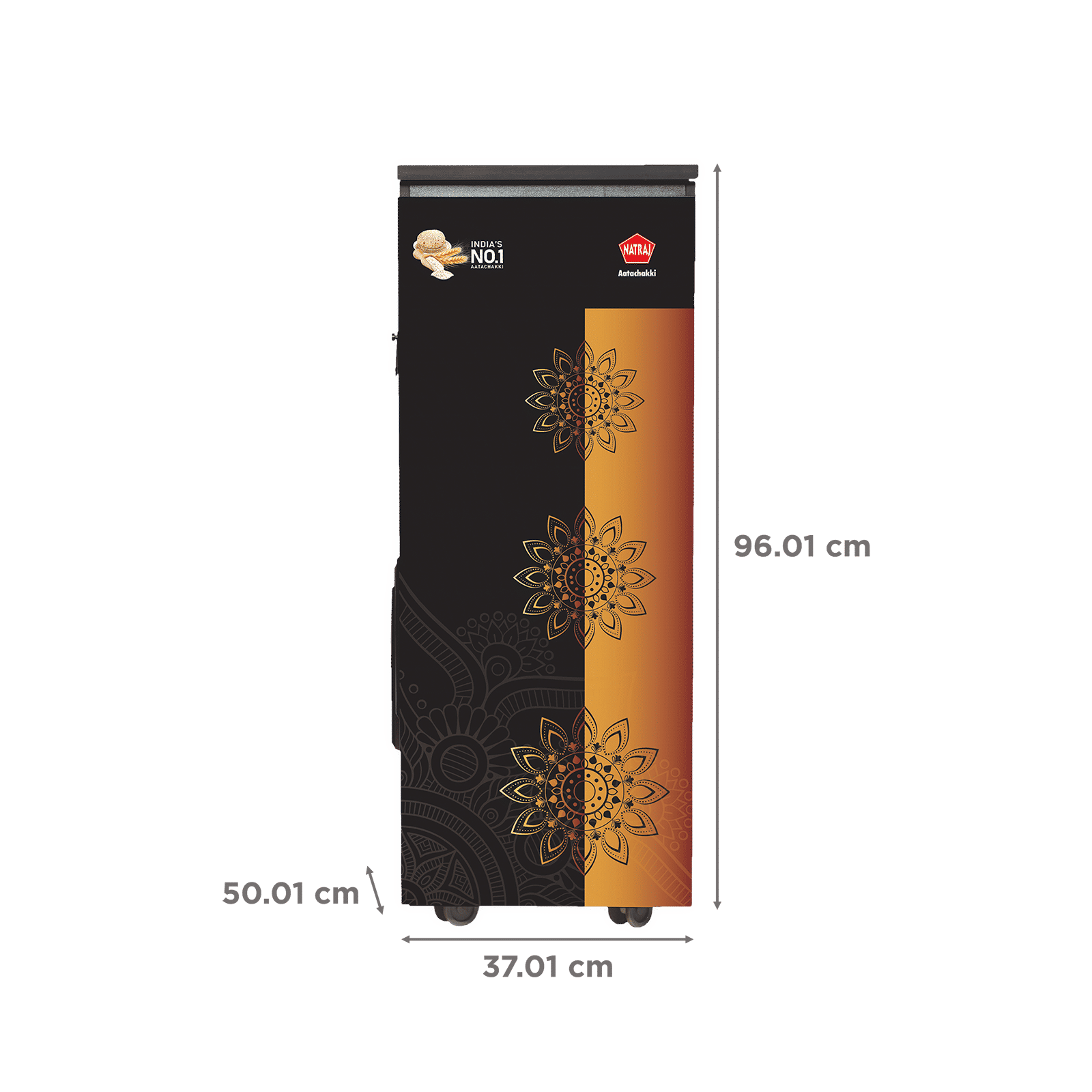 NATRAJ Premium Designer 746 Watts 6.5 kg Flour Mill Machine (Auto Start and Clean, VC-110, Black & Gold)_3