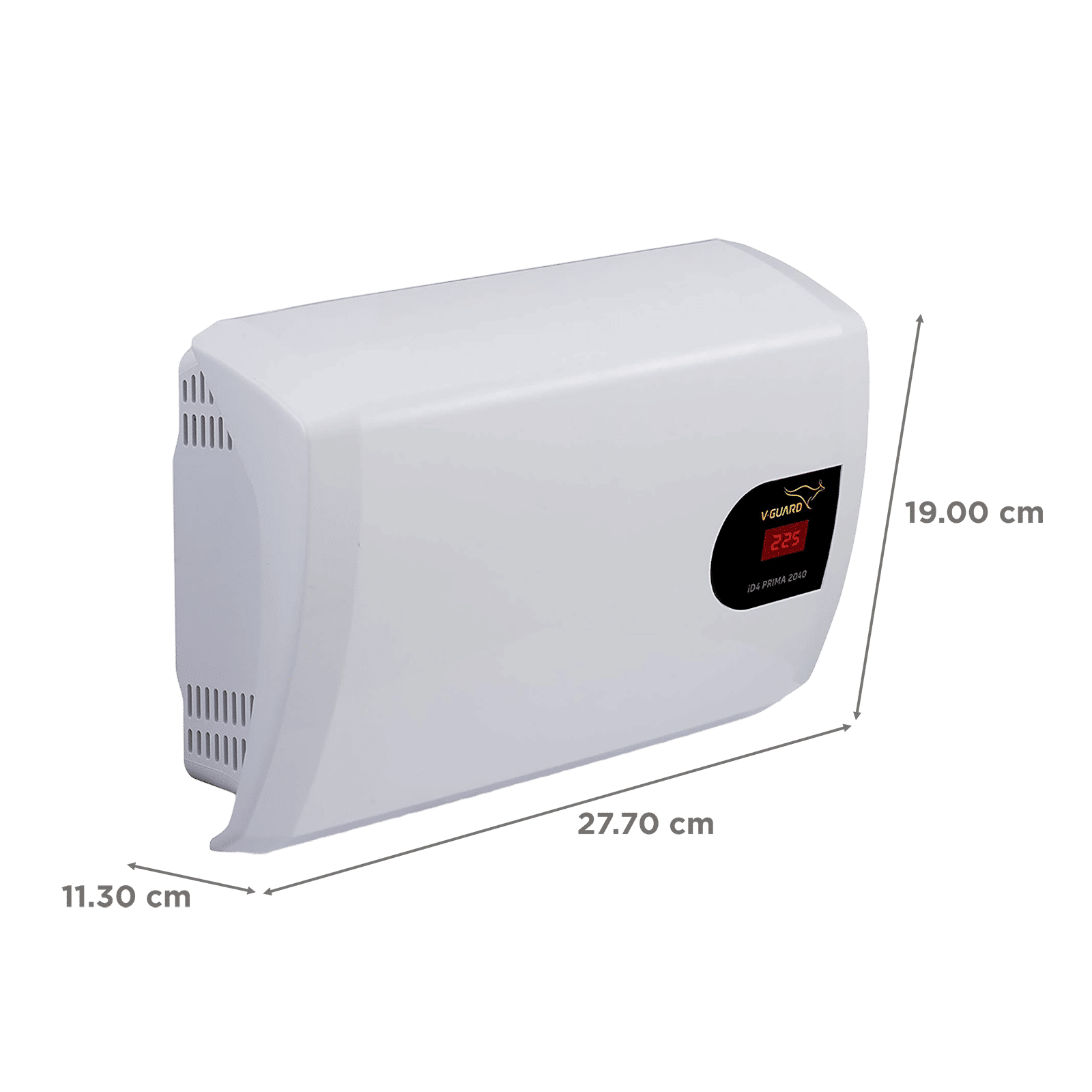 V-Guard iD4 Prima 2040 12 Amps Voltage Stabilizer For 1.5T Air Conditioner (160 - 280 V, Digital Display, White)_2