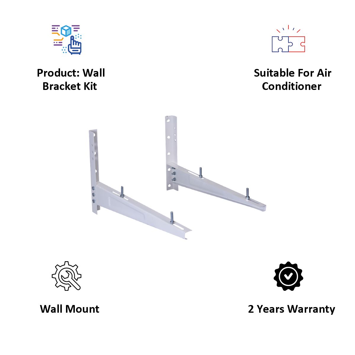 RD PLAST Wall Mount AC Brackets (RW 8547, White) RD PLAST Wall Mount AC Brackets (RW 8547, White)_3