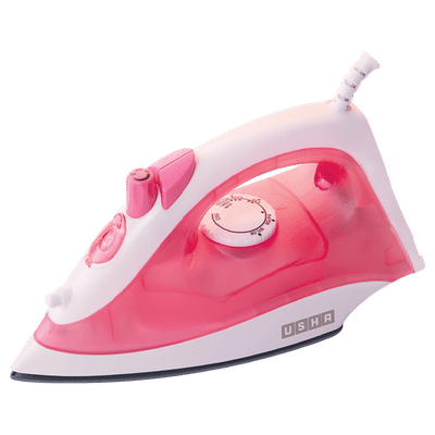 USHA SI 3813C 1300 Watts 180ml Steam Iron (360 Degree Swivel Cord, Pink)