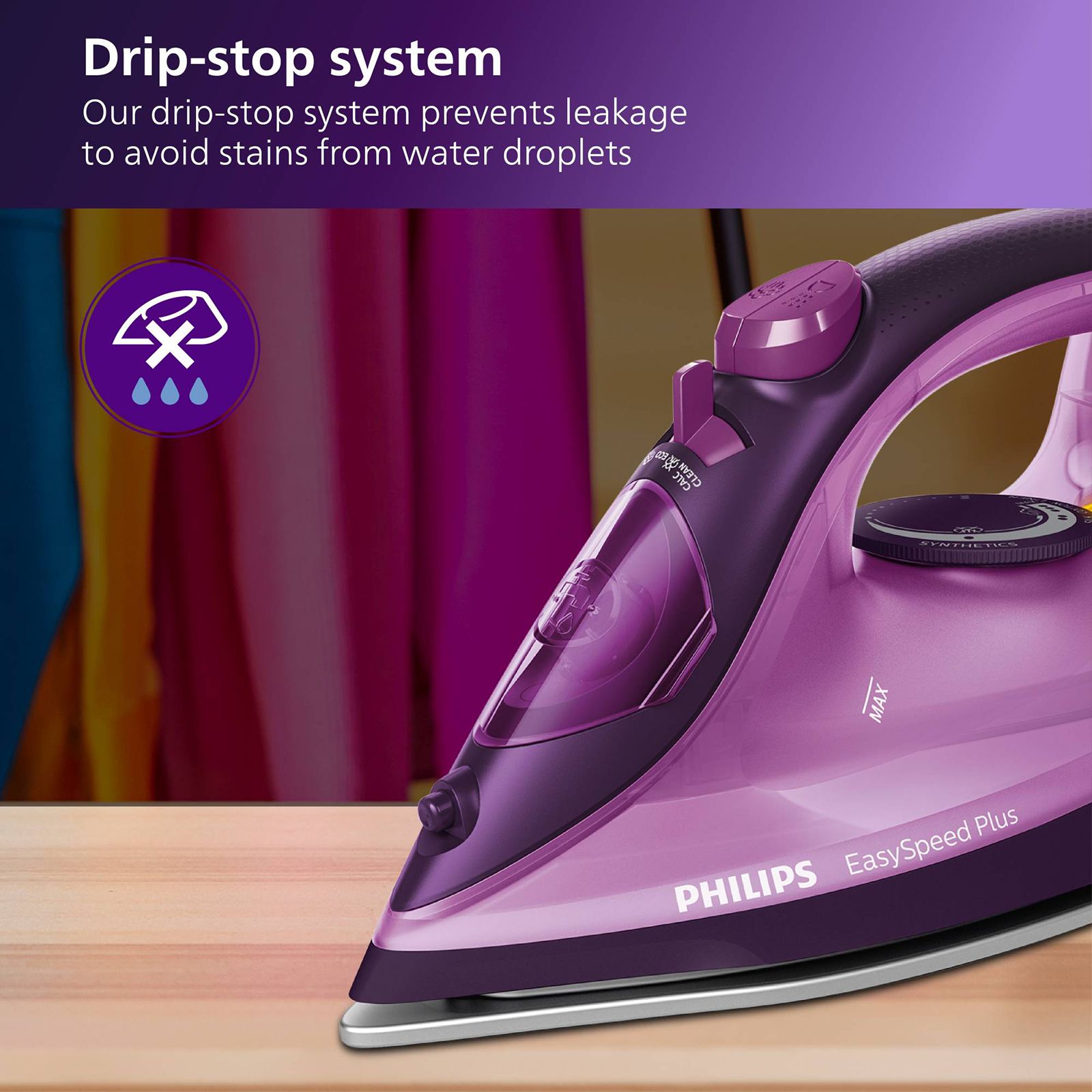 PHILIPS EasySpeed Plus 2400 Watts 270ml Steam Iron (Steam Boost, Purple) PHILIPS EasySpeed Plus 2400 Watts 270ml Steam Iron (Steam Boost, Purple)_6