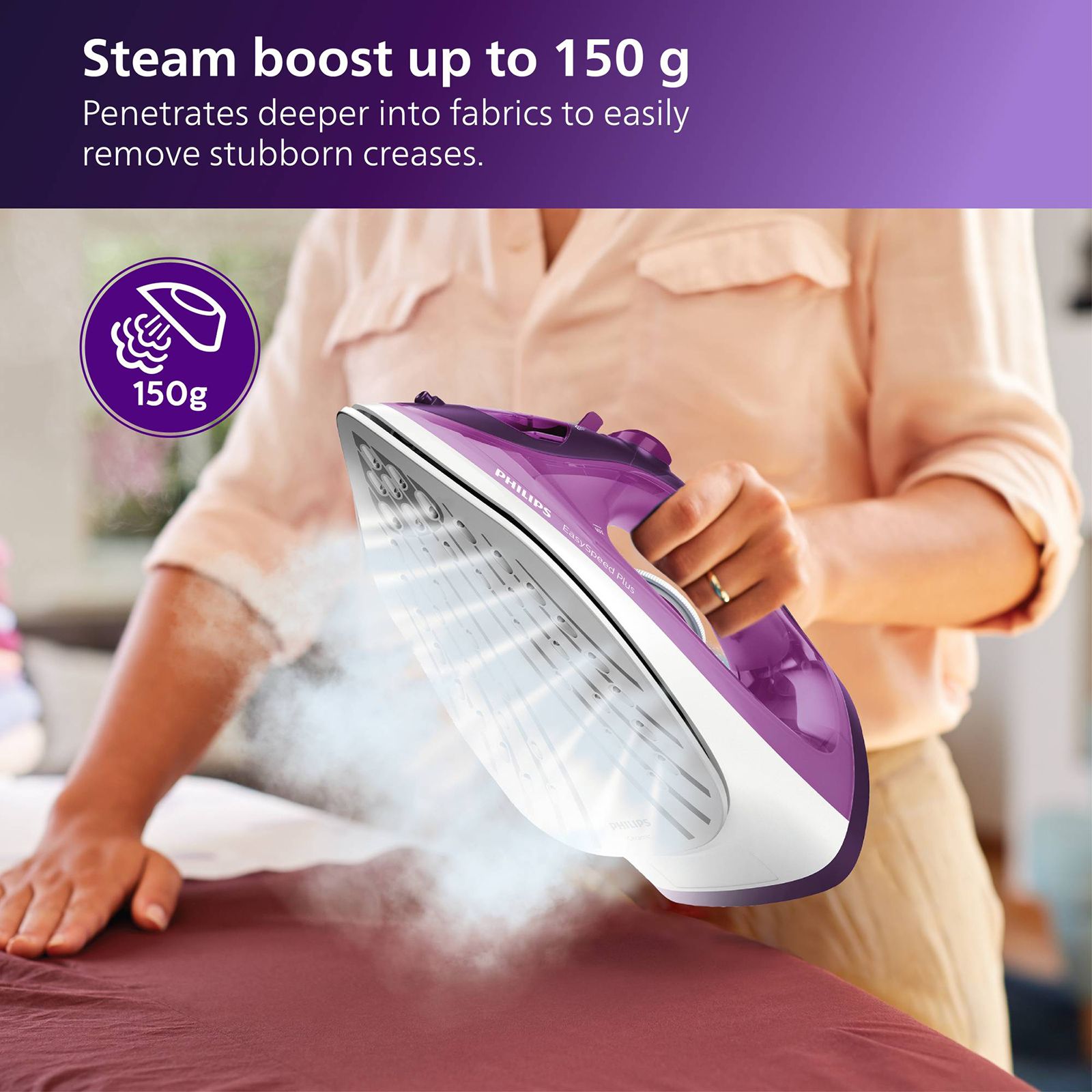 PHILIPS EasySpeed Plus 2400 Watts 270ml Steam Iron (Steam Boost, Purple) PHILIPS EasySpeed Plus 2400 Watts 270ml Steam Iron (Steam Boost, Purple)_7