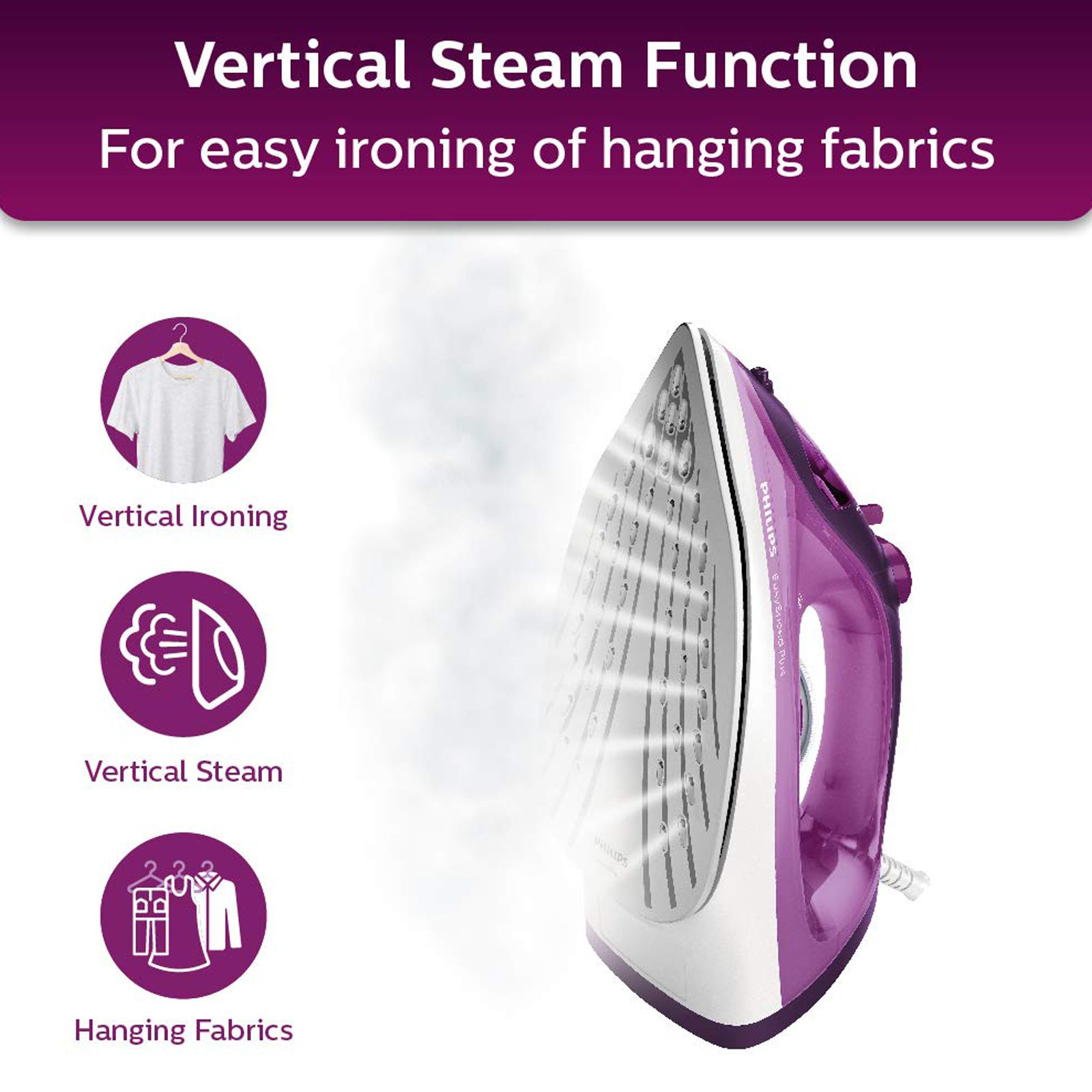 PHILIPS EasySpeed Plus 2400 Watts 270ml Steam Iron (Steam Boost, Purple) PHILIPS EasySpeed Plus 2400 Watts 270ml Steam Iron (Steam Boost, Purple)_10