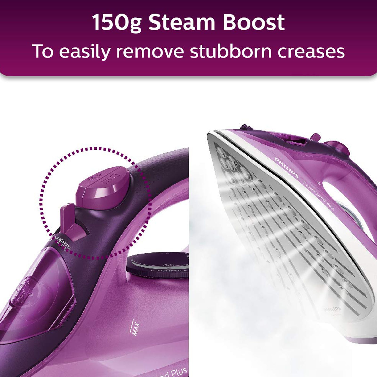 PHILIPS EasySpeed Plus 2400 Watts 270ml Steam Iron (Steam Boost, Purple) PHILIPS EasySpeed Plus 2400 Watts 270ml Steam Iron (Steam Boost, Purple)_13
