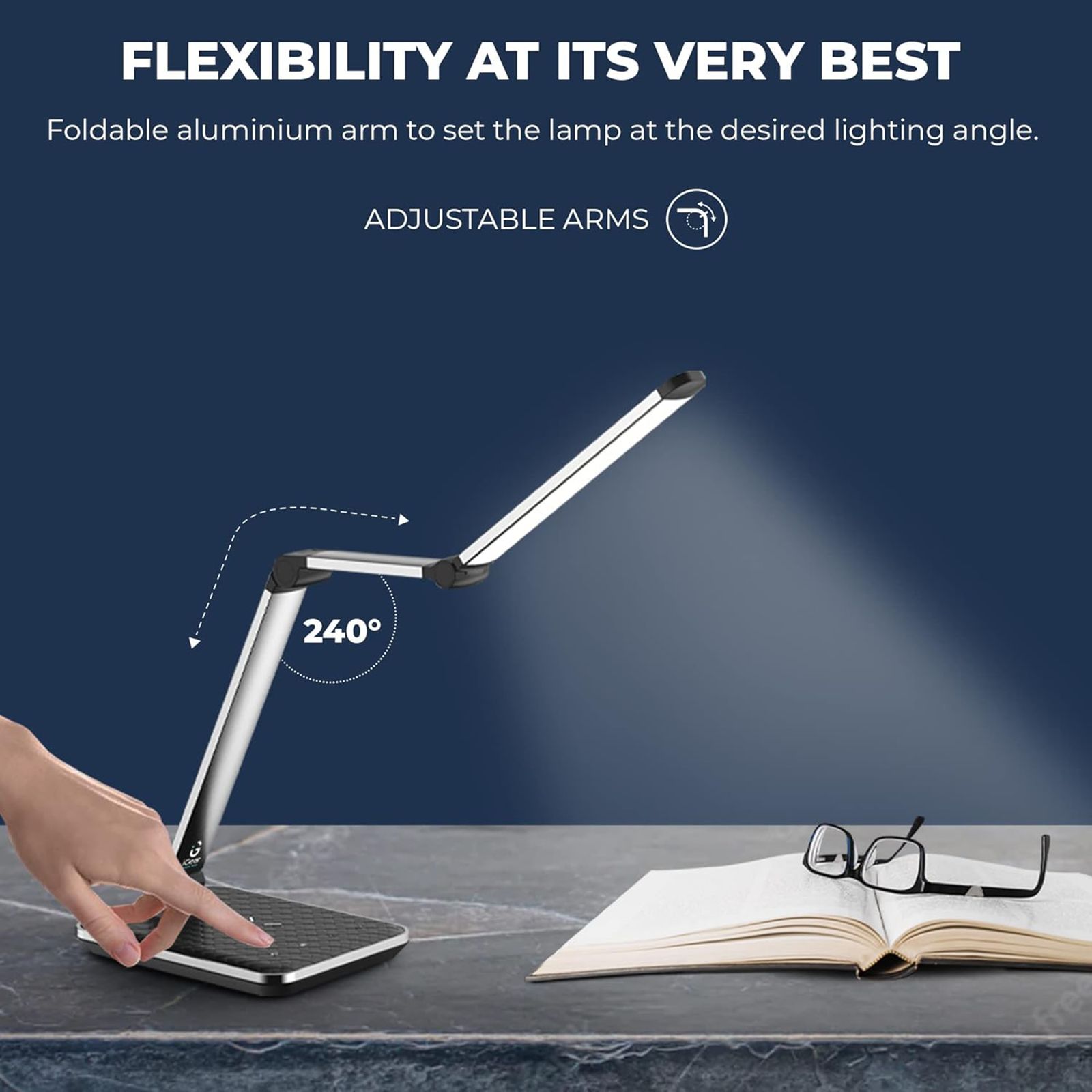 iGear 18 Watts LED Table Lamp (Eyesight Protection, iG-1075, Silver)_8