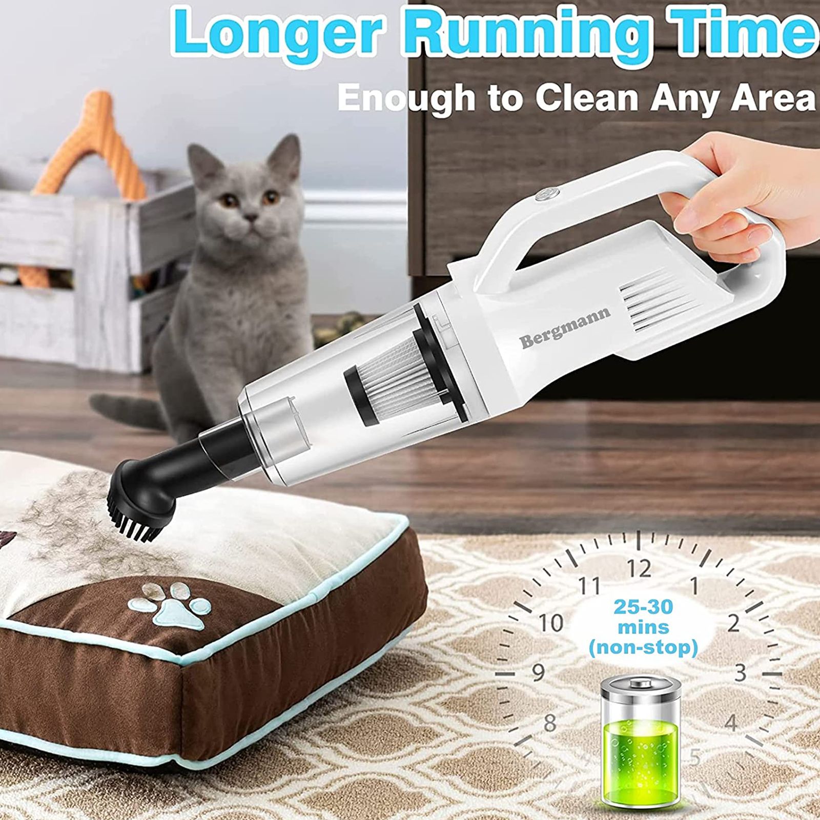 BERGMANN Vector 120W 2-in-1 Cordless Car Vacuum Cleaner with Built-in LED Light (6000 mAh Battery, White) BERGMANN Vector 120W 2-in-1 Cordless Car Vacuum Cleaner with Built-in LED Light (6000 mAh Battery, White)_7