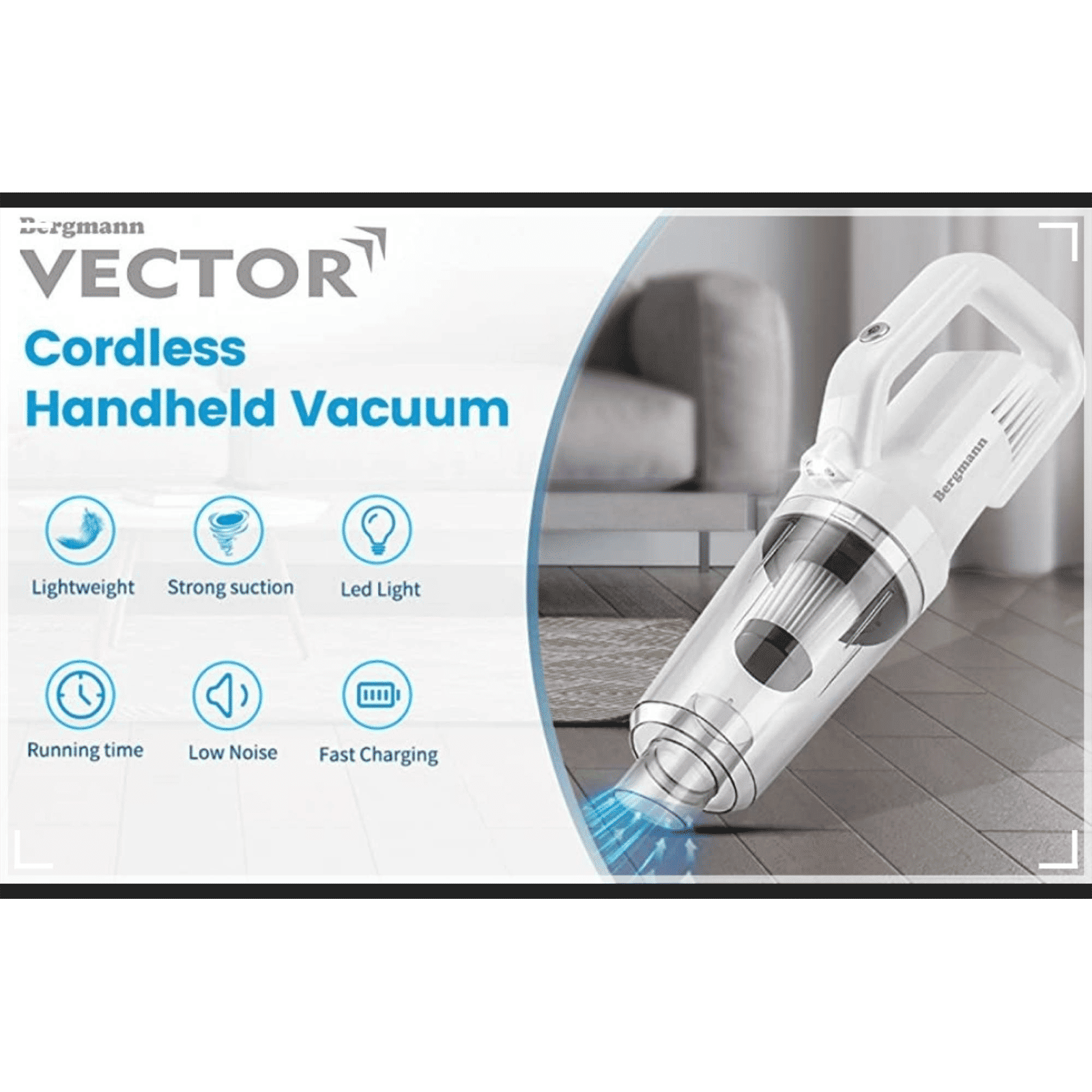 BERGMANN Vector 120W 2-in-1 Cordless Car Vacuum Cleaner with Built-in LED Light (6000 mAh Battery, White) BERGMANN Vector 120W 2-in-1 Cordless Car Vacuum Cleaner with Built-in LED Light (6000 mAh Battery, White)_3