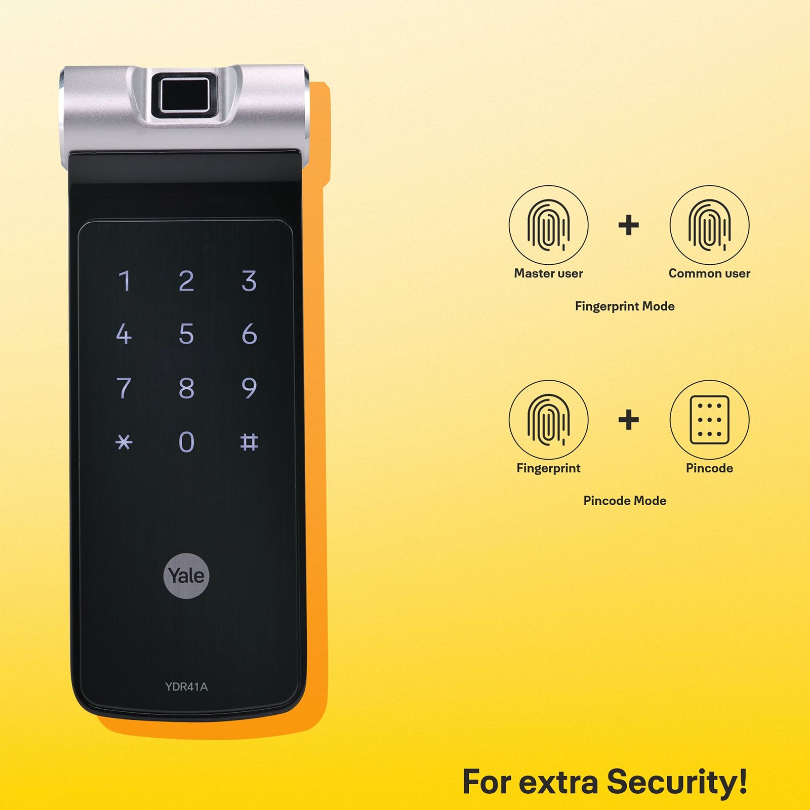 Yale YDR Smart Lock For Private Space (Code Scrambling, 41A, Gold)_7