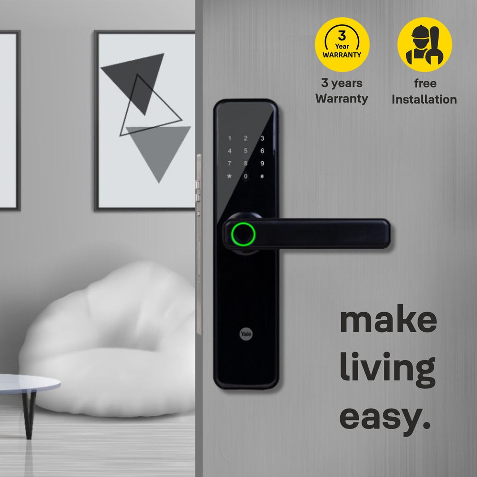 Yale Smart Digital Lock For Private Space (Smart Keypad, YDME 50 NxT, Black) Yale Smart Digital Lock For Private Space (Smart Keypad, YDME 50 NxT, Black)_5