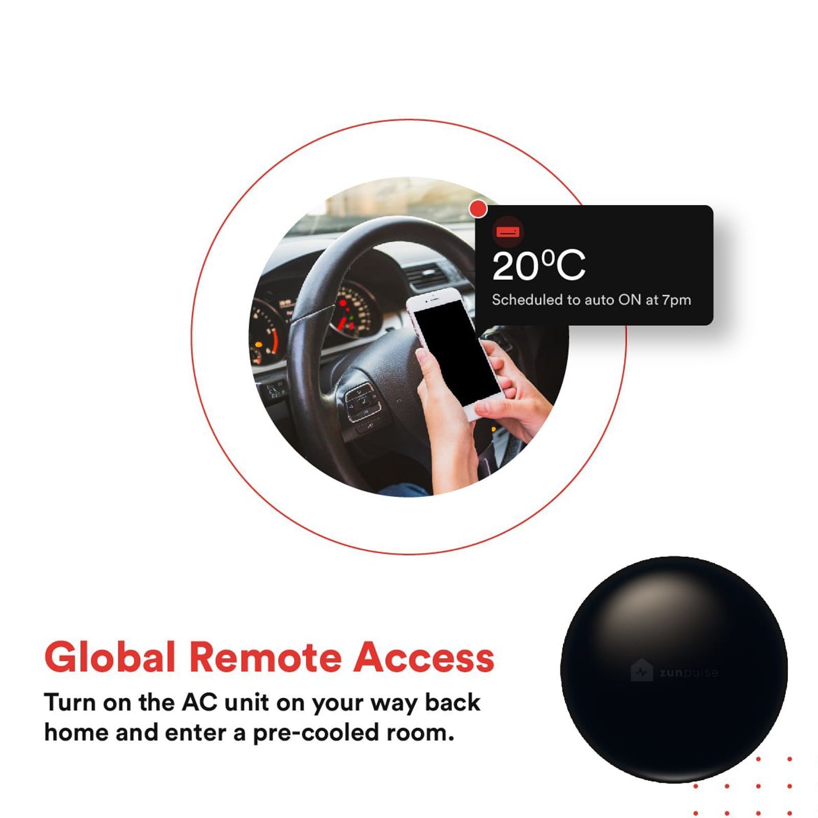 zunpulse Smart Remote Control For Air Conditioner (Wi-Fi Enabled IoT Control, ZUNSACR, Black)_3