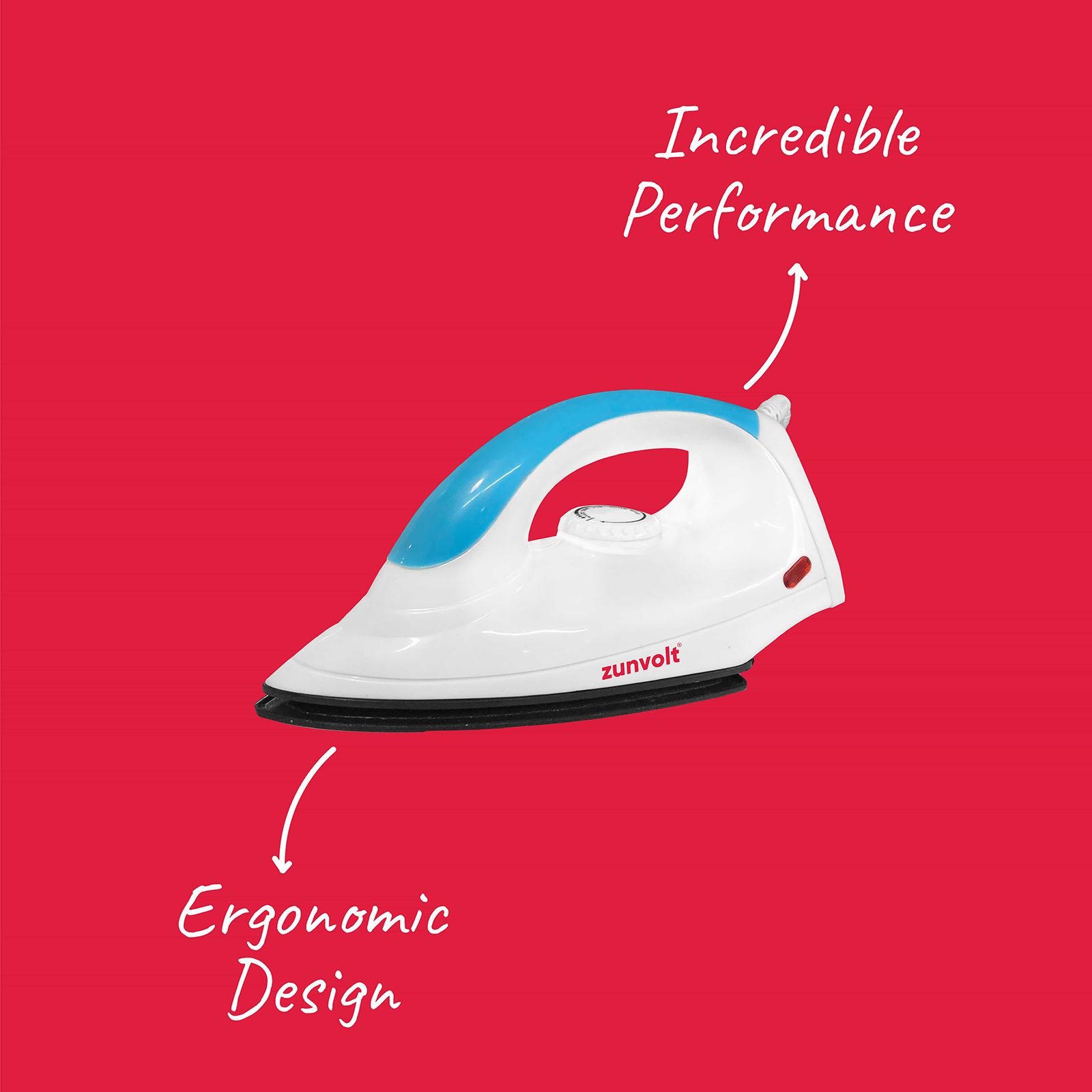 Zunpulse ZunVolt 1000 Watts Dry Iron (Auto Temperature Control, Blue)_5