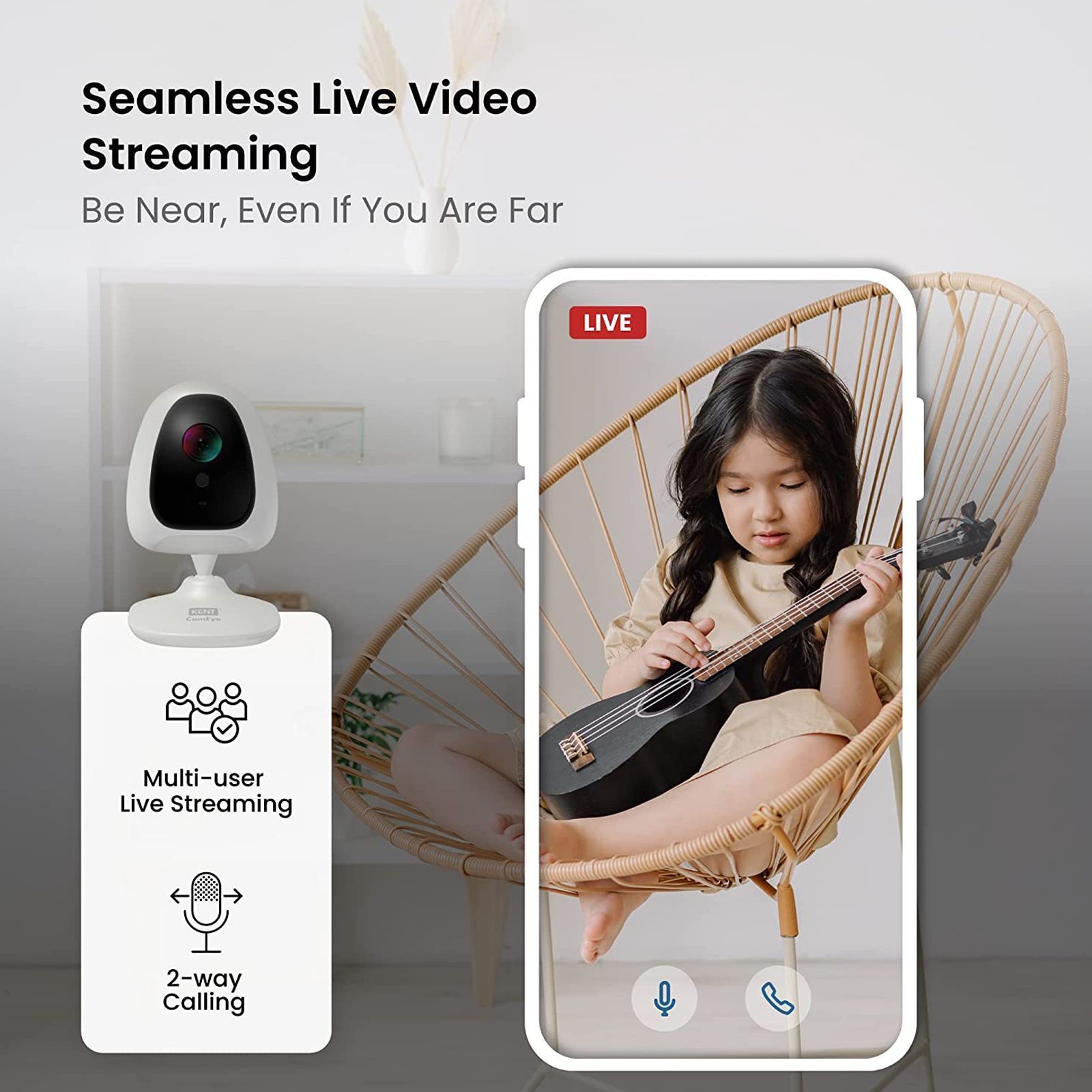 KENT HomeCam Genie IP CCTV Security Camera (AI Motion and Human Detection, 17012, White) KENT HomeCam Genie IP CCTV Security Camera (AI Motion and Human Detection, 17012, White)_4