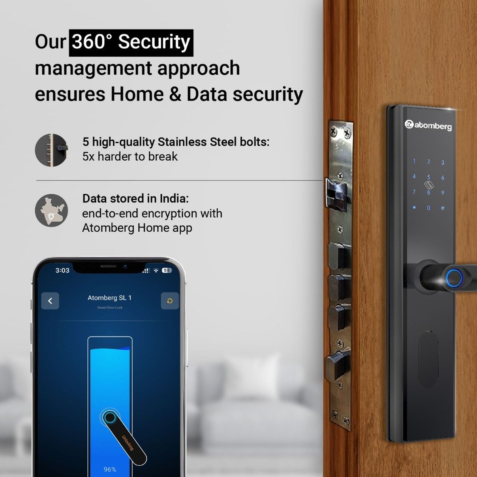 atomberg SL1 Digital Smart Lock (6 Ways Unlocking, FG0566, Black) atomberg SL1 Digital Smart Lock (6 Ways Unlocking, FG0566, Black)_5
