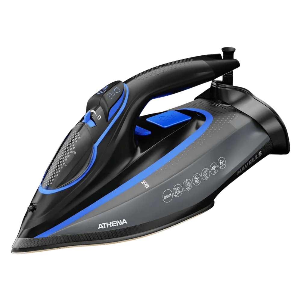 HAVELLS Athena 3000 Watts 320 ml Steam Iron (Smart i-Sense, Black) HAVELLS Athena 3000 Watts 320 ml Steam Iron (Smart i-Sense, Black)_1
